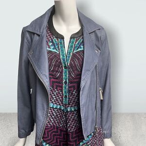 ‎Calvin Klein Lavender Faux Leather Biker Jacket